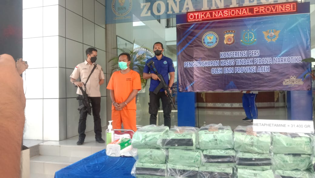 BNN Aceh Ungkap Penyeludupan 31,4 Kg Sabu Dalam Kemasan Teh Cina